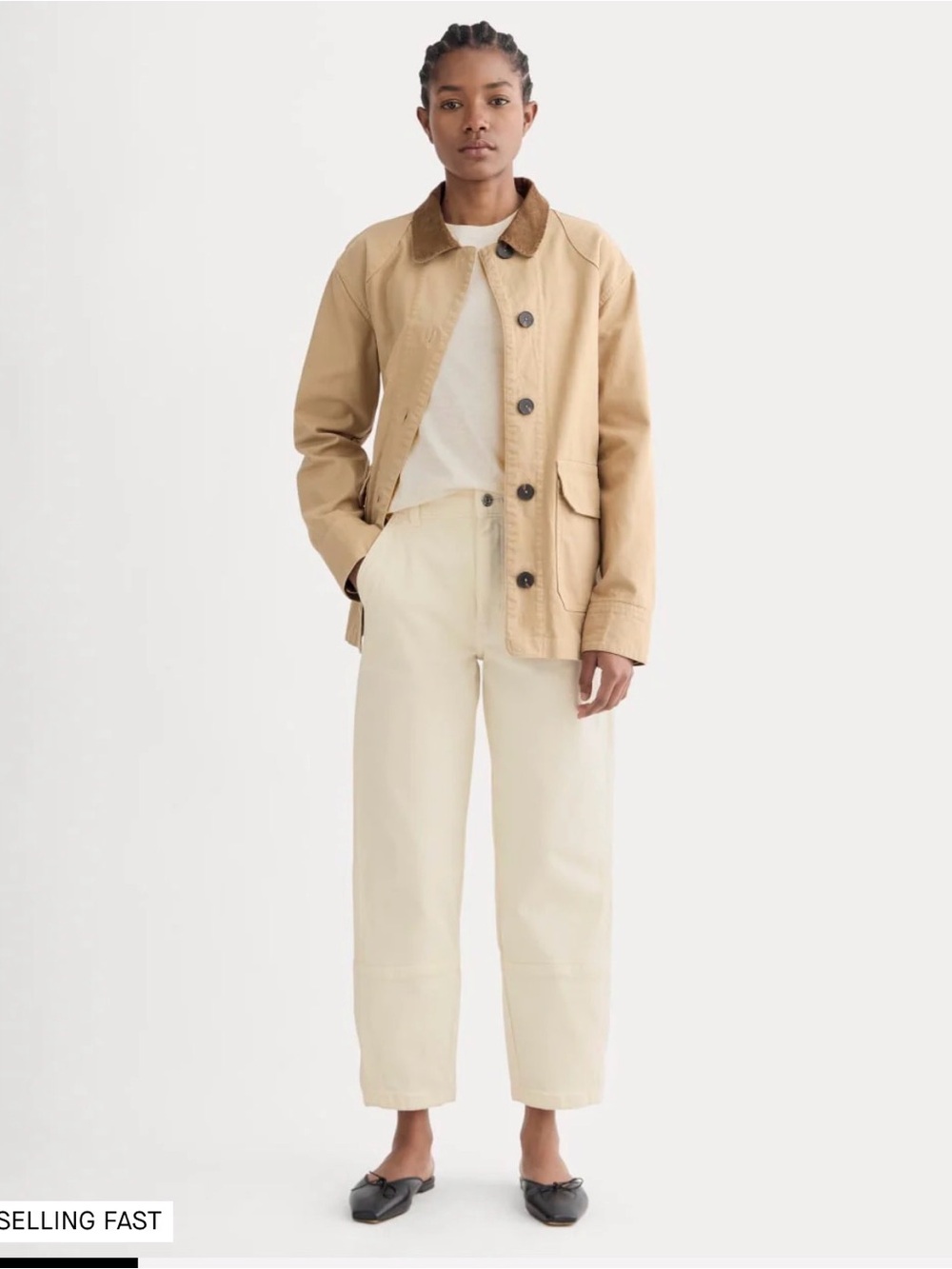 Everlane the utility barrel pants in bone